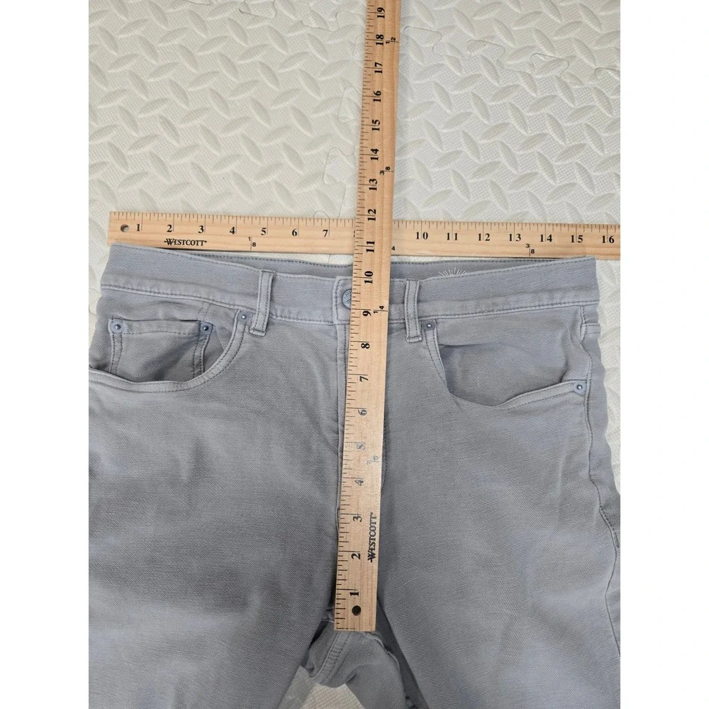 Faherty Brand Mens 5-Pocket Terry Pants Grey Straight Leg Stretch Size 31 x 30.5